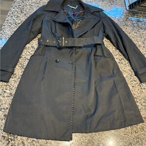 White House Black Market Elegant Black Trench Coat